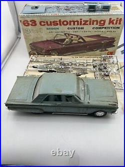 AMT'63 Ford Fairlane Hardtop Model Kit Missing Parts/Partially Together READ