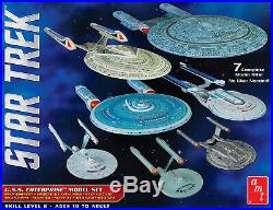 AMT 954 Star Trek USS Enterprise Box Set of 7 Plastic Model Kits 1/2500 Scale