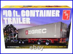 AMT AMT1196 Skill 3 Model Kit 40' Container Trailer 1/24 Scale Model