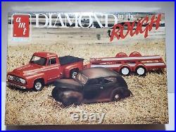 AMT Diamond In The Rough'53 Ford Pickup'40 Car Trailer Plastic Model Kit 125