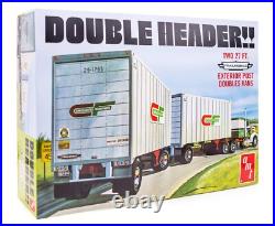 AMT Double Header Tandem Van Trailers 1/25 Scale Model Trailer Kit