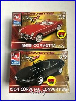 AMT ERTL 1955 & 1994 Chevrolet Corvette Conv. 125 Model Kits, New Sealed Boxes