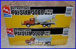 AMT INTERNATIONAL PAYSTAR 5000 DUMP TRUCK AND CEMENT MIXER NEW SEALED LOT OF 2