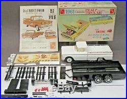 AMT K-721-200 1961 CHEVROLET PICKUP TRUCK & TRAILER kit 125 PRO-BUILT & box p1