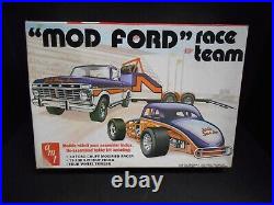 AMT Mod Ford Race Team, 125 Scale Model Kit Pickup Trk, Trailer, Race Car