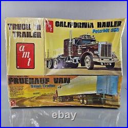 AMT Truck N Trailer Peterbilt 359 California Hauler & Fruehauf Van Trailer PROMO