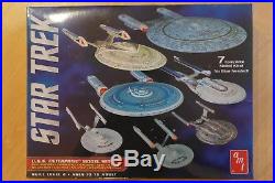 Amt 12500 Star Trek Uss Enterprise Model Set 7 Complete Model Kits Amt954/06