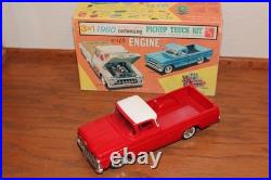 Amt 1960 Ford Pickup Truck Red With White Top Pro Built Kit With Trailer Box