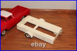 Amt 1960 Ford Pickup Truck Red With White Top Pro Built Kit With Trailer Box