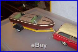 Amt 1961 Buick Station Wagon Boat &trailer Screw Bottom Built Model Car Kit