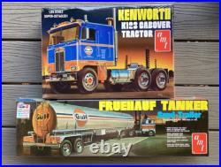 Amt 1/25 Kenworth K-123 Cabover Gulf Transport Truck & Trailer Model Kits # 1433
