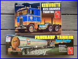 Amt 1/25 Kenworth K-123 Cabover Gulf Transport Truck & Trailer Model Kits # 1433