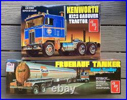 Amt 1/25 Kenworth K-123 Cabover Gulf Transport Truck & Trailer Model Kits # 1433