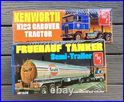 Amt 1/25 Kenworth K-123 Cabover Gulf Transport Truck & Trailer Model Kits # 1433