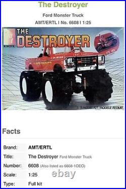 Amt ERTL THE DESTROYER FORD MONSTER TRUCK 125#6608 F/S In Open Box Very Rare
