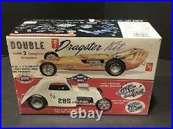 Amt Original Vintage Rare Double 3 In 1 Dragster Kit Trophy Series T-161 200
