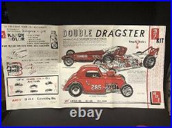 Amt Original Vintage Rare Double 3 In 1 Dragster Kit Trophy Series T-161 200