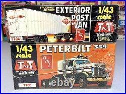 Amt Peterbilt 359 Tractor & Box Trailer Combo Kit#t700/t704 Mpc 1/43 Nos F/s