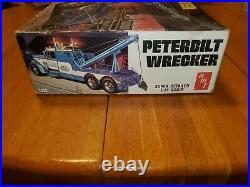 Amt Peterbilt Wrecker Truck Model Kit 1/25 Scale Vintage Rare