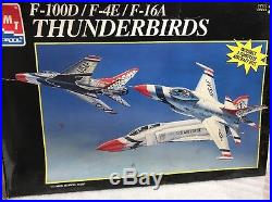 Amt ertl 1/72 8228 f-100d f-4e f-16a thunderbirds 3x vintage model kits parts