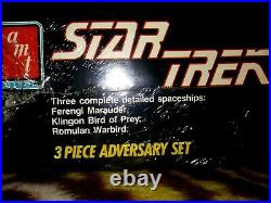 Amt/ertl U. S. S. Enterprise, Adversary 3 Pc. Plastic Model Kits, Star Trek, Nmib