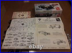 Antique Amt Model Kit 1932 Model B Ford Roadster In Box. 3 In One Kit