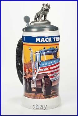 BEER STEIN MUG AMT MODEL KIT THEMED Mack Bulldog DM800 Semi Truck BRAND NEW