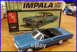 Beautifully built model car display as is AMT 1966 Chevy Impala convertible