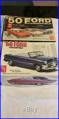 Big Lot of 4 Vintage AMT 1950 Ford convertible model kits 60's-80's Neat
