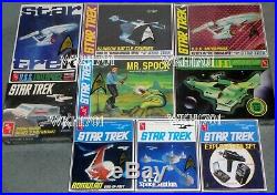 Enterprise, Klingon, Romulan, K7, Spock, Galileo Lot of 9 Star Trek Model Kits