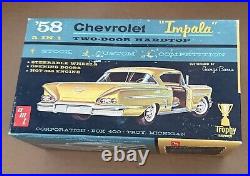 George Barris 1958 Chevrolet Impala AMT 125 Model Car Kit 2758 Vintage Trophy