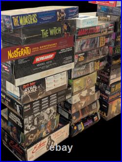 HUGE 40+ Model Kit Figure Lot Rare Polar Lights, Moebius, X-Plus, AMT, Monarch