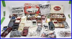 Huge Junkyard Lot Of Rare Vintage Scale Model Cars AS IS Parts/Accessories MG9