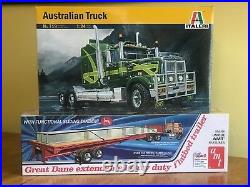 Italeri 1/24 Australian Truck and AMT 1/25 Extendable Heavy Duty Flatbed Trailer