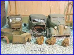 LARGE JUNKYARD DIORAMA built by a long time builder sold as is AND AS USED