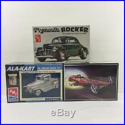 LOT 3 AMT 1/25 Scale Model Car Building Kits ALA-KART, Hippie Hemi, Plymouth