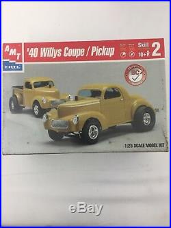 LOT 3 AMT Model Car Building Kits Piranha,'40 Willys Coupe/Pickup, El Camino