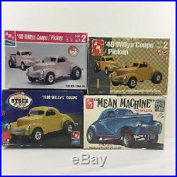 LOT 4 Model Car Building Kits AMT Mean Machine 1940 Willys Coupe Parts Bodies