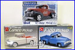 LOT 5 Three (3) different 1/25 scale AMT & REVELL PICKUP TRUCK model kits