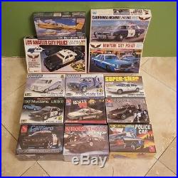 LOT of 13 Revell, AMT, Lindberg, Minicraft and Yodel Police Model Kits