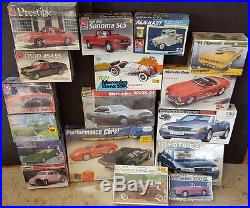 LOT of 17 Tamiya, Revell, AMT, Testors, Lindberg, Entex Auto/Truck Model Kits