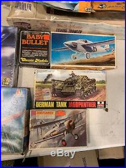 Lare Lot Of 20 Vintage Model Kits Life Like Ertl Amt Italieri Matchbox Vintage