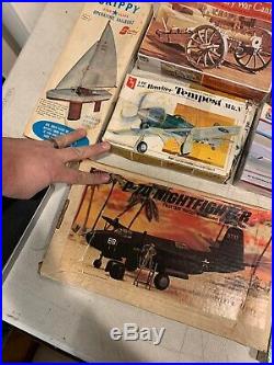 Lare Lot Of 20 Vintage Model Kits Life Like Ertl Amt Italieri Matchbox Vintage