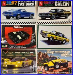 Lot #2 Six Scale Model Auto Kits 124 & 125 Scale