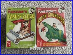 Lot Of 2 AMT FLINTSTONE'S 1974 NEW SEALED Model Kits FAMILY SEDAN ROCK CRUNCHER