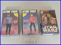 Lot Of 3 AMT/ERTL Model Kits -Star Trek Mr. Scott & Dr McCoy Star Wars Han Solo