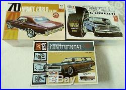 Lot Of 3 Car Model Kits 70 Monte Carlo Ss Gasser II 65 Continental New Sealed