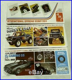 Lot Of 3 Car Model Kits El Camaino Ss Jeep Cammando Scout Ss II Factory Sealed