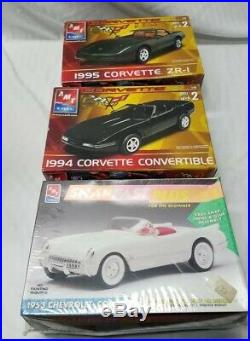 Lot Of 4 Corvette Model Kits 3 AMT + 1 Monogram Die Cast Model Kit