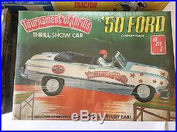 Lot Vintage Model Car AMT Tournament of Thrills Transporter 49 50 Ford Stunt Set